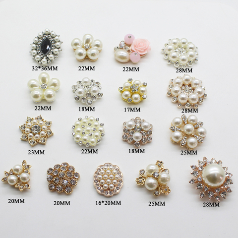 New Hot Prices Mix Size Buttons 5Pcs/Lot man made Pearl Alloy Buttons DIY Handwork Sewing Decoration Metal Accessories ► Photo 1/5