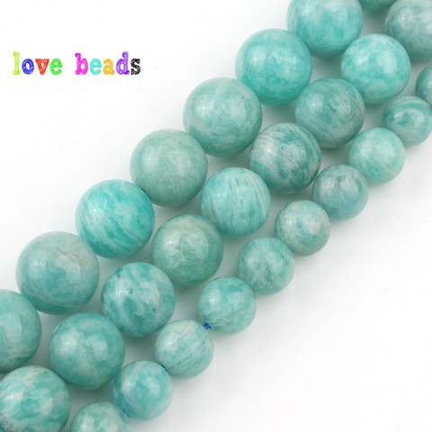 natural gem beads genuine amazonite round stone beads for jewelry making 15inches/strand 6/8/10mm pick size ► Photo 1/6