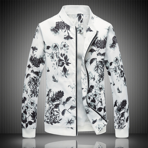 2022 Spring Men's Jacket Prints, Plus Size Fashion Youth Jacket ,Summer Men's White Suits Coat  M-5XL 6XL ► Photo 1/6
