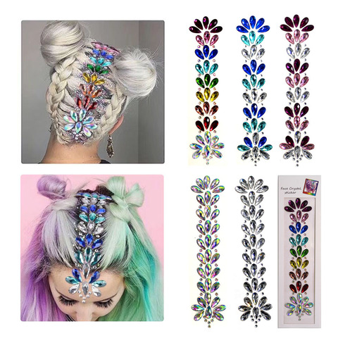 3D Crystal Forehead Sticker Music Festival Hair Glitter Rhinestone Decoration Body Fashion Rhinestone Temporary Tattoo Stickers ► Photo 1/6