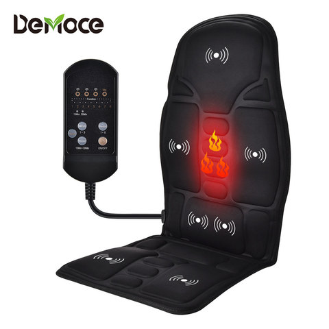 Electric Massage Chair Pad Heating Vibrating Back Massager Chair Cushion Car Home Office Lumbar Pain Relief With Remote Controls ► Photo 1/6
