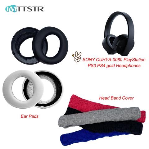 IMTTSTR Leather Ear Pads CUHYA-0080 for Sony PS4 Gold Wireless Stereo 7.1 PSV PC VR Headset Earpads Earmuff Replacement Cushion ► Photo 1/6