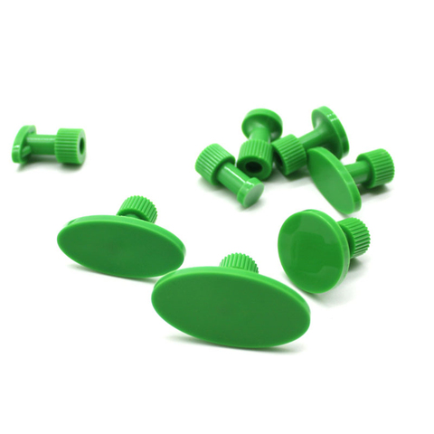 8 pcs green smooth surface glue tabs for car dent puller system car hail dent repair tools set PDR tabs ► Photo 1/6