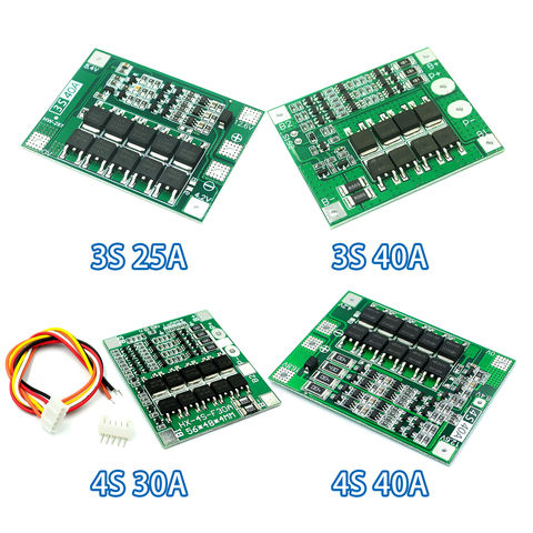 3S 4S 25A 30A 40A  Li-ion Lithium Battery Charger Protection Board 18650 BMS For Drill Motor 11.1V 12.6V/14.8V 16.8V Enhance ► Photo 1/5