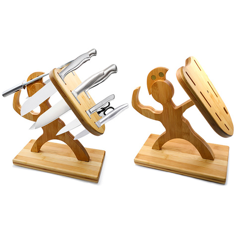 Creative Human-shaped Wooden Cutter Block Humanoid Home Kitchenware Holder Multifunctional Knife Storage Rack Kitchen Supplies ► Photo 1/1