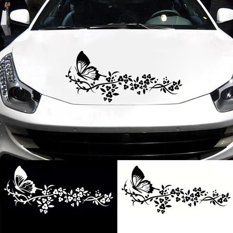Car Sticker Flying Butterfly Flower Beautiful Car Door Window Sticker Decal Accessory Decor Car Sticker наклейки на авто 2022 ► Photo 1/6