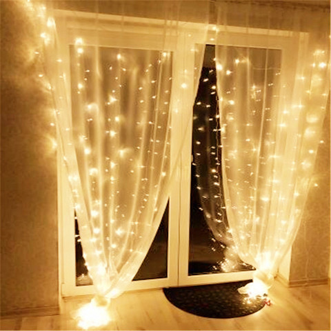 Curtain 3*2.5M 240LED String Light Fairy Icicle Outdoor Garland LED Light For Window Wedding Home Xmas Decoration Lighting ► Photo 1/6