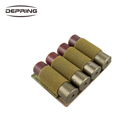 Airsoft Tactical 4 Rounds Shotgun Shell Holder Hook&Loop Ammo Pouch Carrier Holder for 12 20 Guage Hunting Accessories ► Photo 1/1