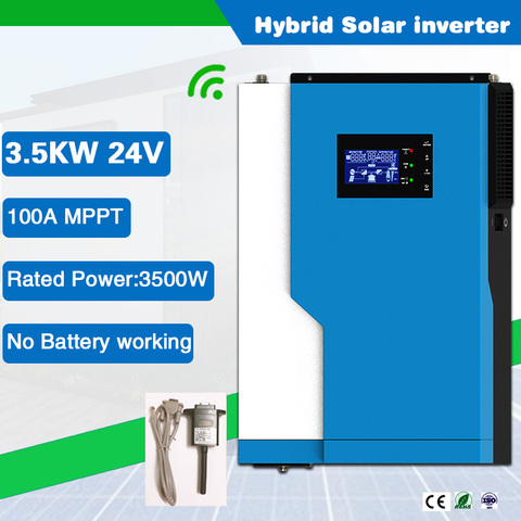 3500W 24VDC 100A Hybrid Rated Power PV 5000W Off Grid Solar Inverter with WIFI Work Without Battery ► Photo 1/6