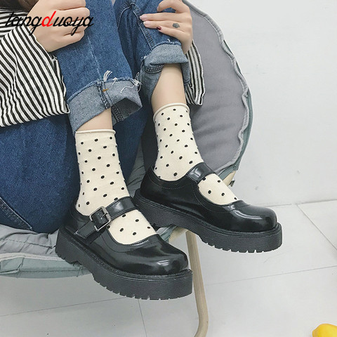 lolita shoes Buckle Strap Round Toe autumn outdoor casual ladies shoes student party shoes Mary Jane shoes zapatos de mujer 2022 ► Photo 1/6