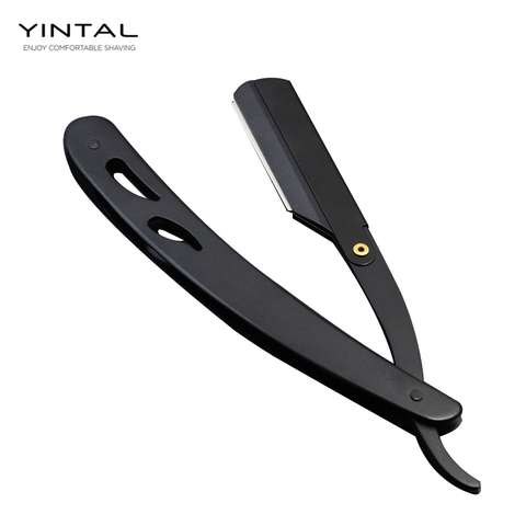 Men Shaving Barber Tools Hair Razor and Blades Antique Black Folding Shaving Knife Stainless Steel Straight razor Holder ► Photo 1/6