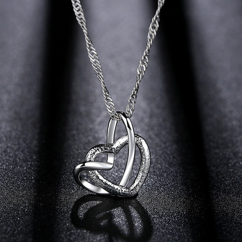 ZHOUYANG Necklace For Women Elegant Lady Heart Pendant Frosted Silver Color Collarbone Choker Fashion Jewerly KAN090 ► Photo 1/4