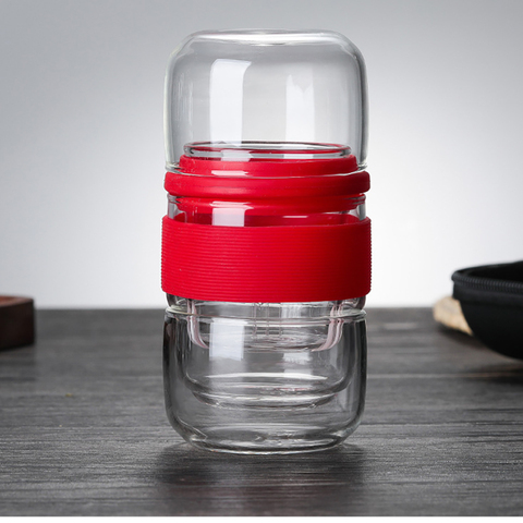 Travel Teaware Sets With Carring Cases High Borosilicate Glass Tea Portable Heat-resistant Filter Flower Tea Teaware Sets ► Photo 1/6