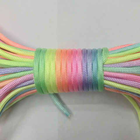 5Meters 4mm Fluorescent Colorful Cord Lanyard Rope 7 Strand Paracord DIY Handmade Crafts Bracelet Accessories ► Photo 1/4
