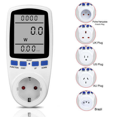 Electricity Usage Monitor Plug Power Meter Energy Watt Voltage Amps Meter with Digital LCD Display Modes for Energy Saving ► Photo 1/6