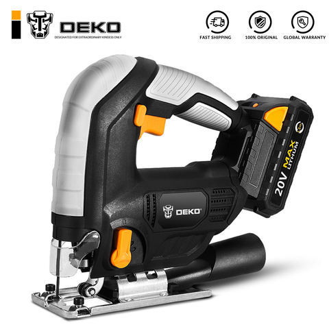 DEKO 20V Cordless Jig Saw Adjustable Speed Electric Saw with  Blades,Allen Wrench ,Metal Ruler Power Tools ► Photo 1/6