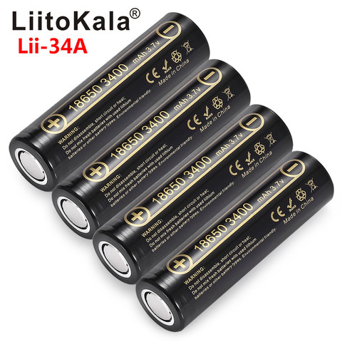 LiitoKala Lii-34A 100% New Original NCR18650B 3.7v 3400 mah 18650 Lithium Rechargeable Battery For Flashlight batteries ► Photo 1/6