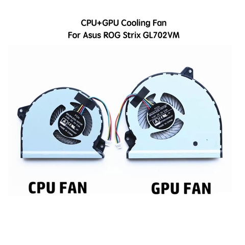 5V PC Fan Cooling Cooler for ASUS ROG Strix GL702VM CPU & GPU Cool Fans FCN FJ9U FJ9T 4pin Computer Components Processor Cooling ► Photo 1/6