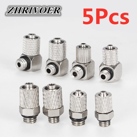 5Pcs Male Thread M3 M4 M5 M6 -Air Tube 3mm 4mm 6mm OD Mini Pneumatic Pipe Connector Screw Through Quick Fitting Fast Twist Joint ► Photo 1/6