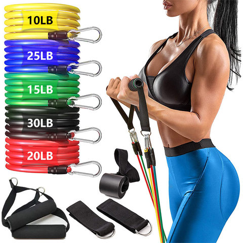 11Pcs Resistance Bands Set Elasticas Fitness Gym Workout Home Outdoor Muscle Training Yoga Rubber Equipment резинка для фитнеса ► Photo 1/6