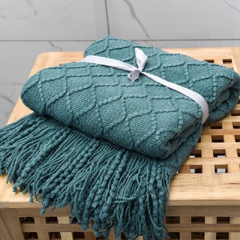 Inya Nordic Knitted Throw Thread Blankets on the Bed Sofa Throw Travel TV Nap Blankets Soft Towel Bed Plaid Tapestry ► Photo 1/6