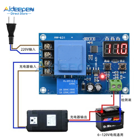 XH-M602 LED Digital Control Battery Lithium Battery Charging Control Module Battery Charge Control Switch Protection Board ► Photo 1/6