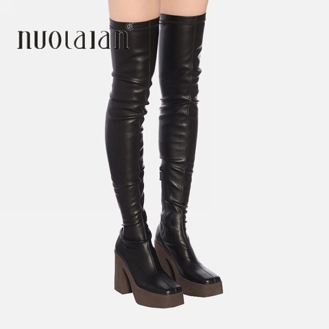 9.5CM High Heels Winter Boots Women Thigh High Long Boots Woman Platform High  Heel Shoes Womens Over The Knee Boots Lady Shoe - Price history & Review