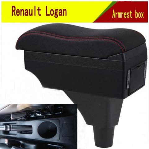 For Renault Logan armrest box central Store Aerio content box with cup holder ashtray decoration products With USB interfac ► Photo 1/6