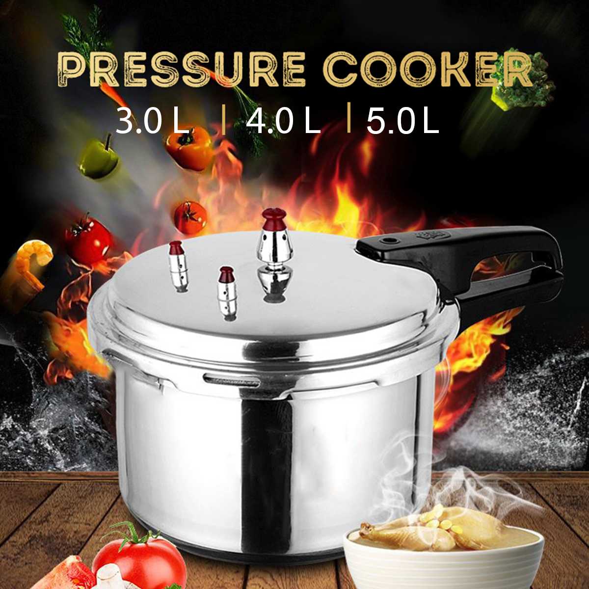 Buy Online Kitchen Pressure Cooker Cookware Soup Meats Pot 18 20 22cm Gas Stove Open Fire Pressure Cooker Outdoor Camping Cook Tool Steamer Alitools