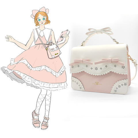 Lolita bag Princess Japanese diagonal lolita student bow girl handbag kawaii girl gothic lolita cos loli sweet girl ► Photo 1/6
