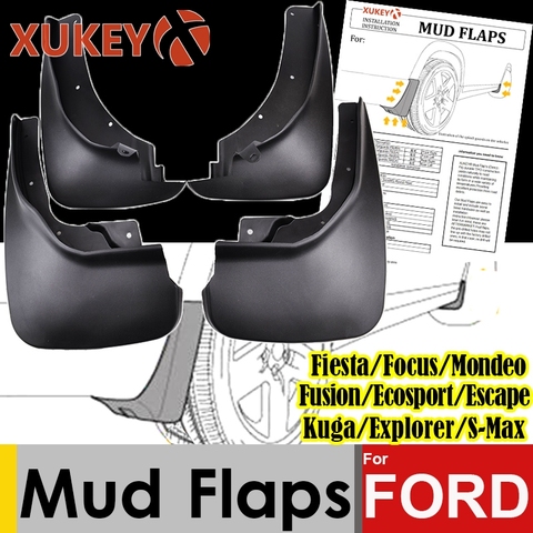 XUKEY Mud Flaps For Ford Fiesta Focus Mondeo Fusion Ecosport Escape Kuga Explorer S-Max Mudflaps Splash Guards Mudguards Fender ► Photo 1/1