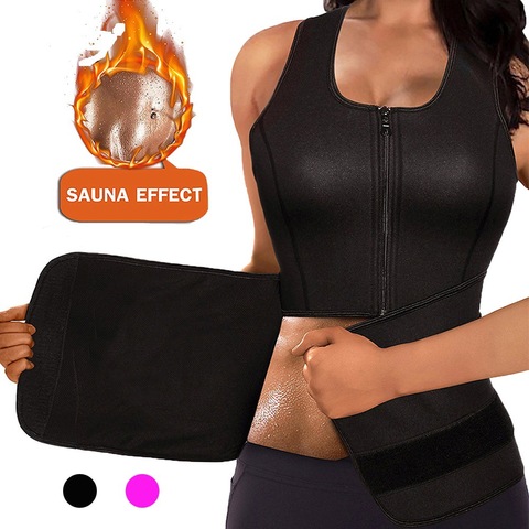 Women Waist Trainer Workout Shapewear Adjustable Velcro Zipper Vest Tummy Control Belt Neoprene Sauna Corset Colombian Girdle ► Photo 1/6