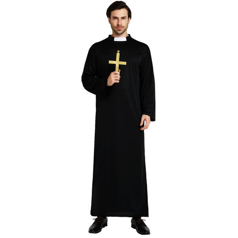 Umorden Adult Clergyman Priest Costume Men Religious Missionaries Pastor Costumes Halloween Purim Party Mardi Gras Fancy Dress ► Photo 1/4