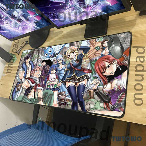 Large Computer Keyboard Table Mat Black Lock Edge Fairy Tail Sexy Girl Anime HD Custom Gaming Mouse Pad Rubber Non-slip Xxl ► Photo 1/6