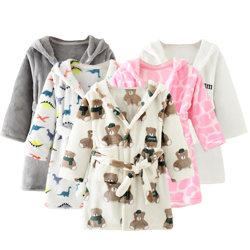 Baby Boys Girls Bathrobe Soft Plush Infant Toddler Super Comfy Sleepwear Outfit 
