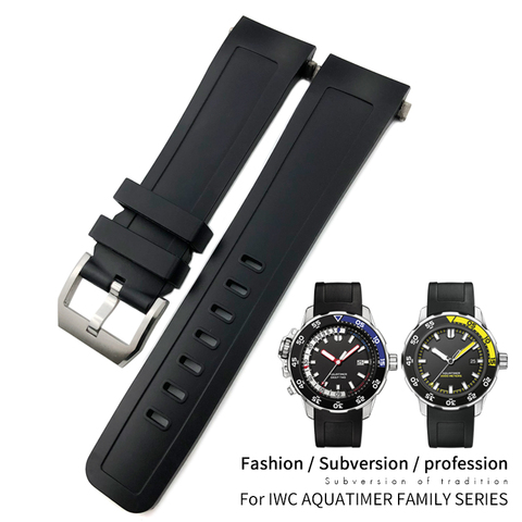 22mm Rubber Silicone Watch Strap For IWC AQUATIMER FAMILY Watchband IW356802/376705/376710/376711/376708/356801/356810/376709 ► Photo 1/5