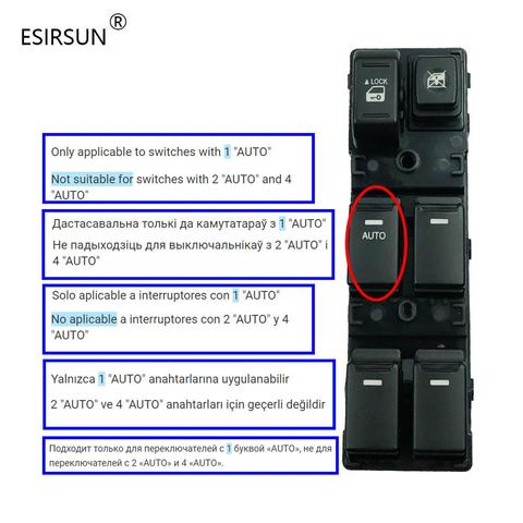 Esirsun Window Front Left  Master Switch Fit For KIA Sorento 2009 2010 2011 2012 2013 ,93573-2P000,935732P000 ► Photo 1/6