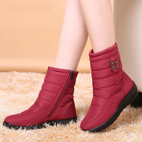 Women Boots 2022 New Winter Snow Boots Female Warm Fur Ankle Boots For Women Shoes Wedge Heel Winter Boots Zipper Botas Mujer ► Photo 1/6