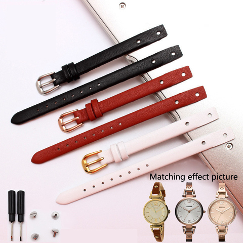 Genuine leather bracelet strap women fashion watchband 8mm Wristband for fossil ES4340 4119 4000 3745 3861 4026 3862 watch band ► Photo 1/6