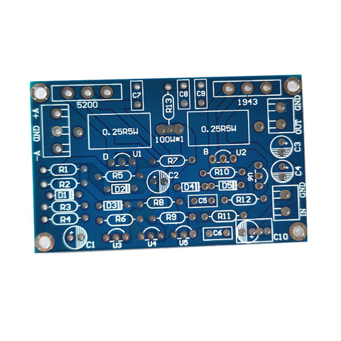1 piece  2SC5200+2SA1943 Mono Channel 100W HIFI Audio Amplifier Board PCB  Does not contain any components ► Photo 1/3