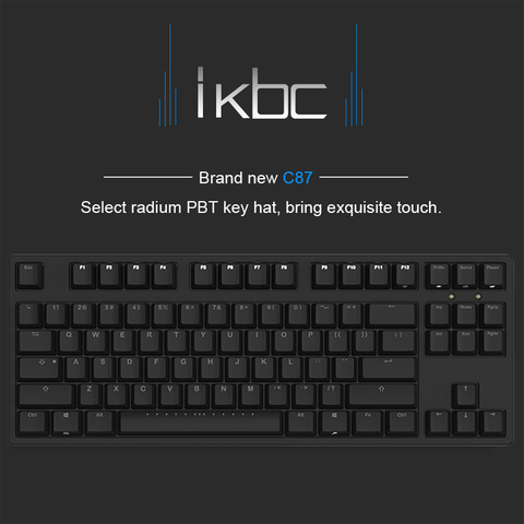 IkBC-C87 Game Machine Keyboard Cherry Black Axis PBT Keycap Cherry Mx Silver Switch Brown Speed Non-backlit Gaming Keyboard ► Photo 1/6