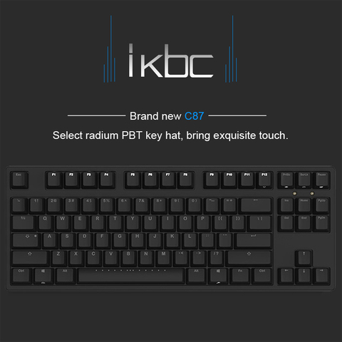 IkBC-C87 Game Machine Keyboard Cherry Black Axis PBT Keycap Cherry Mx Silver Switch Brown Speed Non-backlit Gaming Keyboard ► Photo 1/6