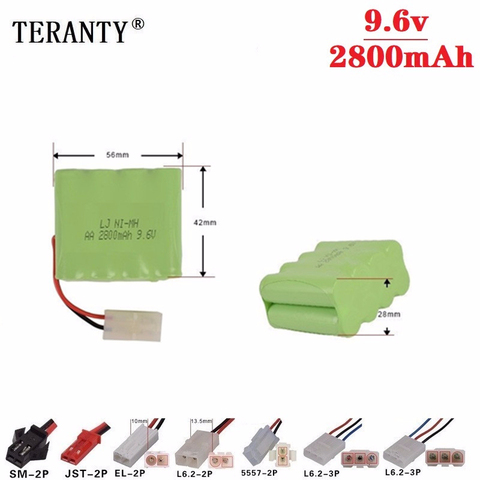 ( M Model ) 9.6v 2800mah NiMH Battery For Rc toy Car Tanks Trains Robot Boat Gun Ni-MH AA 2400mah 9.6v Rechargeable Battery 1Pcs ► Photo 1/3