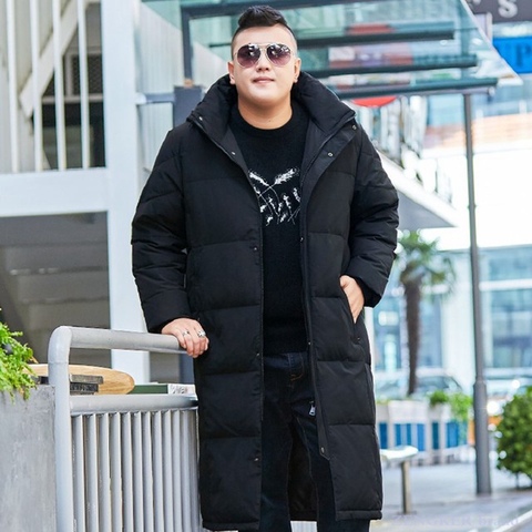 Winter men's fat plus fat plus size cold-proof lengthened knee down jacket 160 kg 10xl thick casual ► Photo 1/6