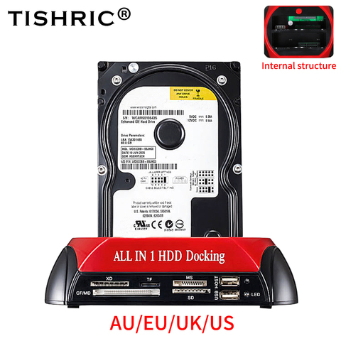 TISHRIC All In 1 Hdd Docking Station Usb 2.0 To SATA IDE External Hard Drive For 2.5 3.5 Inch Case Hdd Hard Disk Docking Station ► Photo 1/6