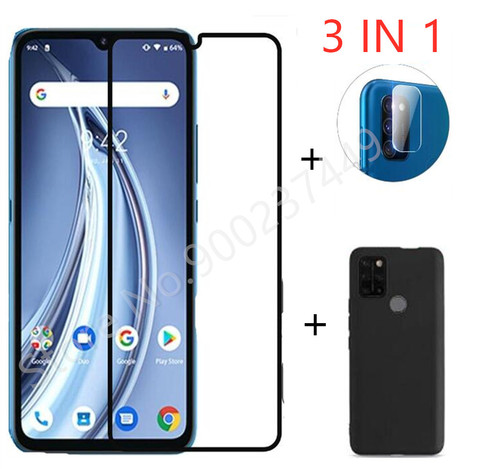 3-in-1 Case + Camera Tempered Glass On UMIDIGI A9 Max A7 A5 S5 Pro ScreenProtector Glass For UMIDIGI A9 A7S 2.5D Full Glass ► Photo 1/6