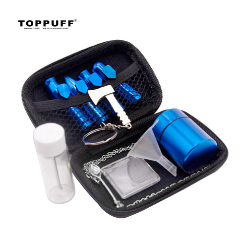 TOPPUFF Smoke Snuff Snorter Set Aluminum Bullet Snuff Sniffer + Metal Dispenser Spoon + Storage Container Jar + Plastic  Funnel ► Photo 1/6