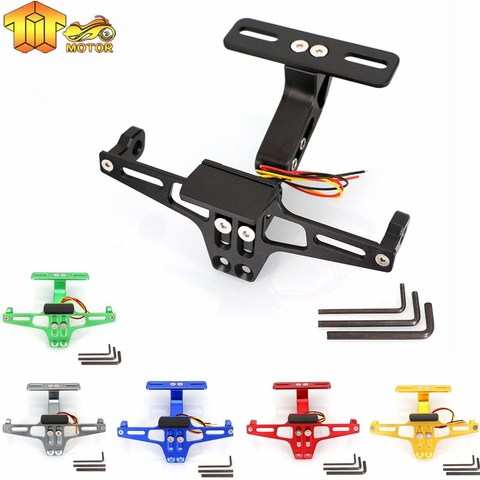 Motorcycle Adjustable Angle License Number Plate Frame Holder Bracket For Yamaha R1 R6 R3 R15 R25 FZ1 FZ6 FZ8 MT03 MT07 MT09 XJ6 ► Photo 1/6