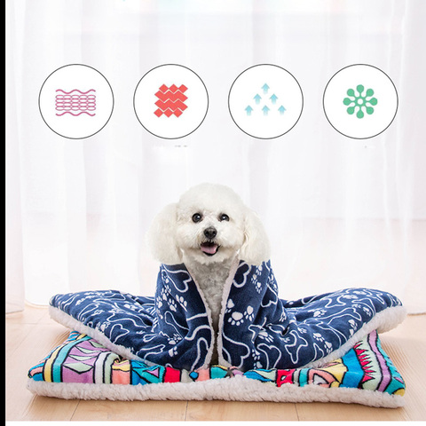 Soft Pet Dog Warm Bed Cat House Washable Home Blanket Large Dog Bed Cushion Mattress Kennel Soft Crate Mat Cats Pillow Slipcover ► Photo 1/6