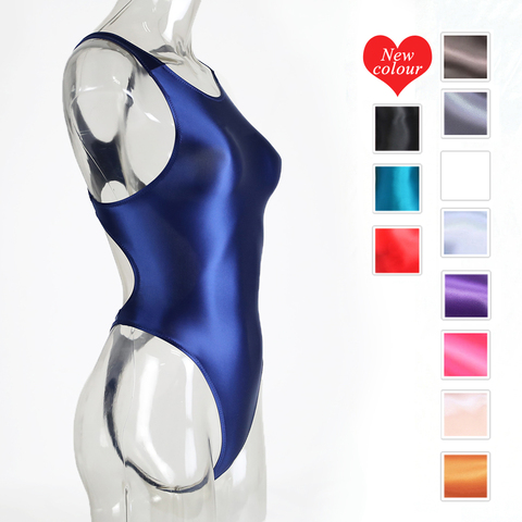 New color one piece swimsuit women's oil gloss high fork thong swimsuit solid color dead pool water day sexy tight swimsuitXCKNY ► Photo 1/6